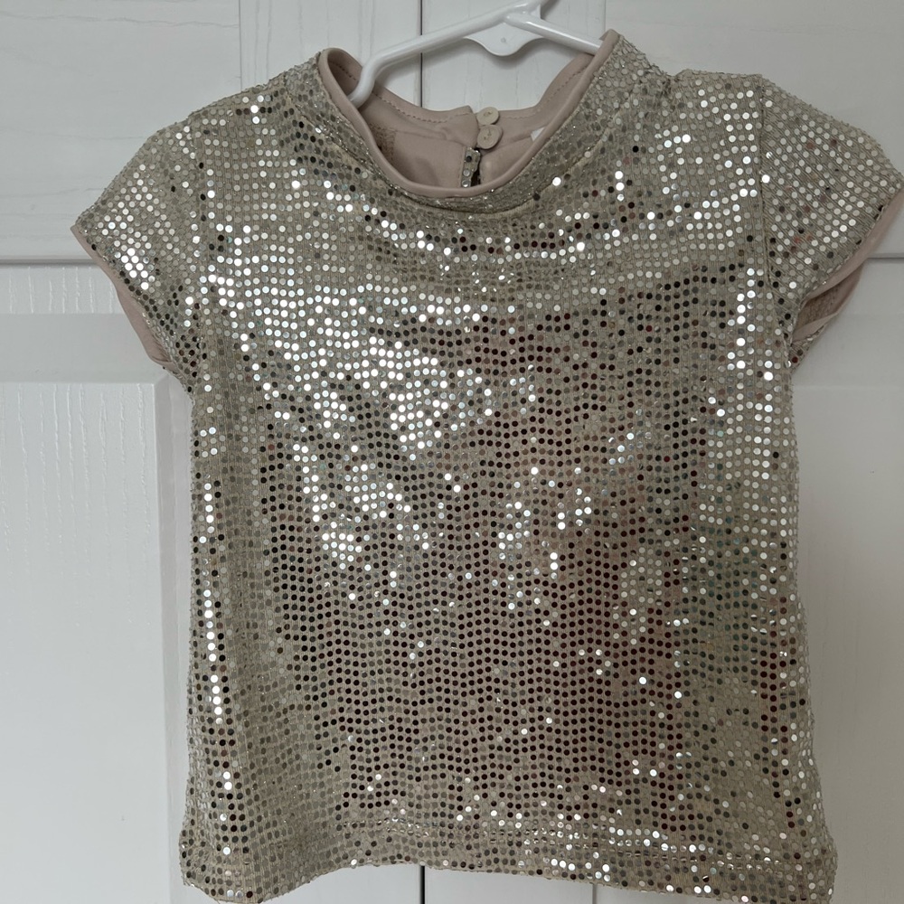 Zara Kids Sequin Top - gold color, size 6-7 (120cm)